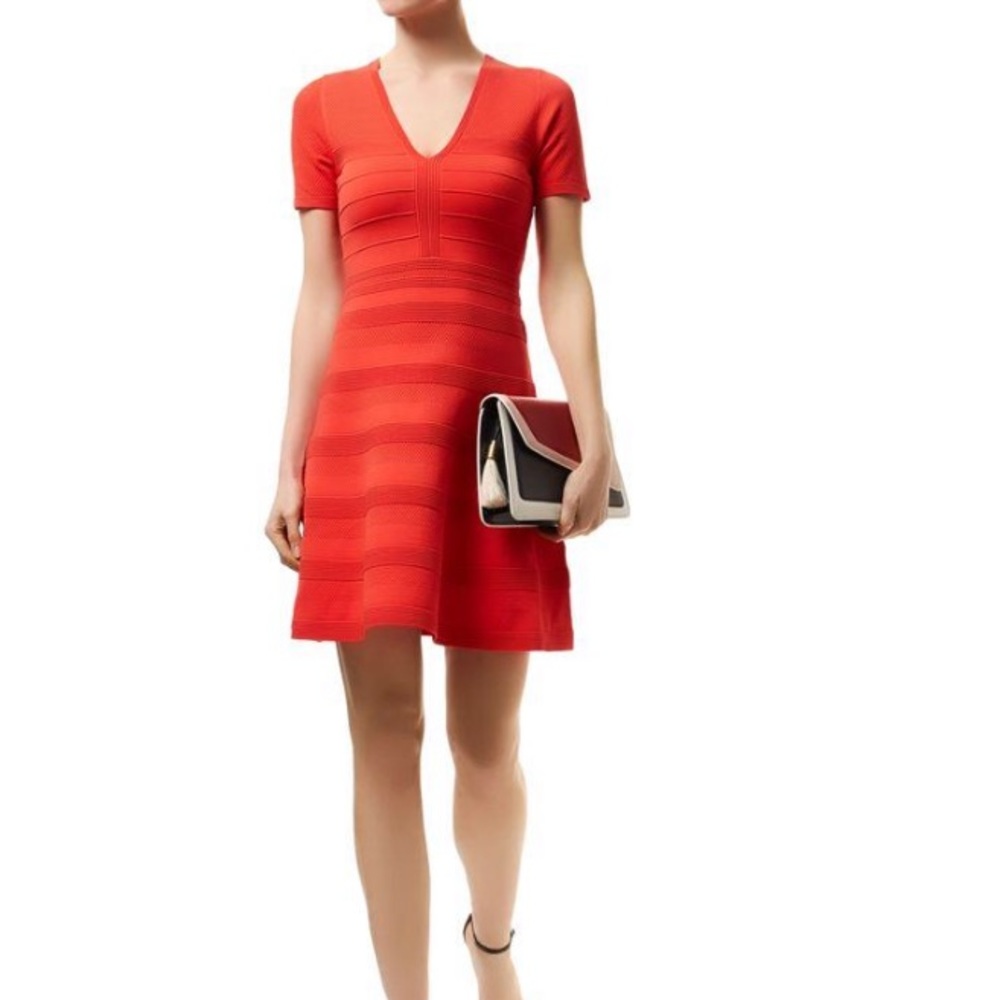 Sandro Red V-Neck Dress